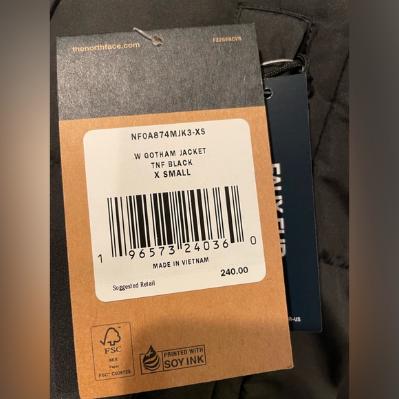 NWT The North Face Women GOTHAM Jacket Puffer Down Black Size XS、M - Picture 11 of 14